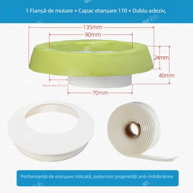 Inel de flanșă pentru toaletă cu deodorant și sigilare împotriva scurgerilor, certificat CE, marcă altă, fără montaj