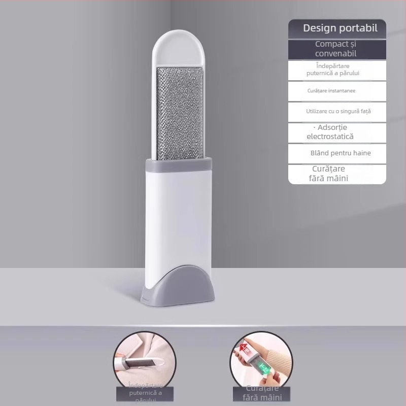 Perie electrostatică pentru îndepărtarea scamelor și a părului de pisică, pentru paltoane din lână și haine