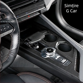 Baitu plastic cadru interior pentru consola centrală UNI-V, panou pentru suportul de pahare de apă, textură fibră de carbon, model 1, fără logo.