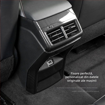 Baitu plastic cadru interior pentru consola centrală UNI-V, panou pentru suportul de pahare de apă, textură fibră de carbon, model 1, fără logo.