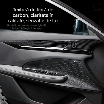 Baitu plastic cadru interior pentru consola centrală UNI-V, panou pentru suportul de pahare de apă, textură fibră de carbon, model 1, fără logo.