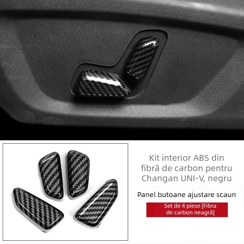 Baitu plastic cadru interior pentru consola centrală UNI-V, panou pentru suportul de pahare de apă, textură fibră de carbon, model 1, fără logo.