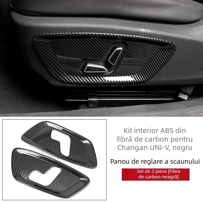 Baitu plastic cadru interior pentru consola centrală UNI-V, panou pentru suportul de pahare de apă, textură fibră de carbon, model 1, fără logo.