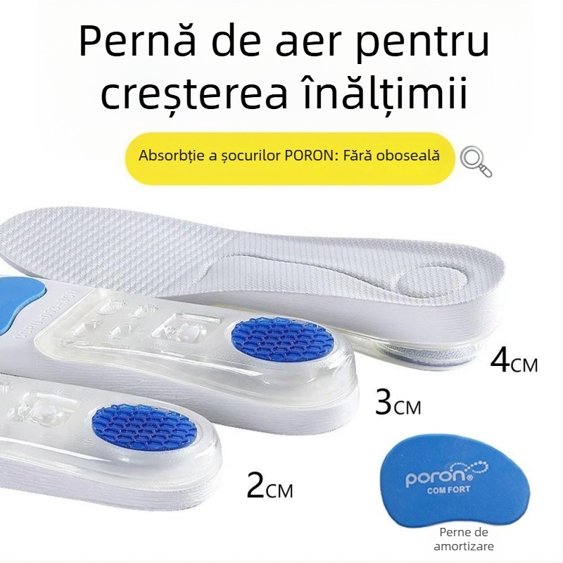 Talpă de creștere cu aer, PU, model B38, talpă întreagă, unisex