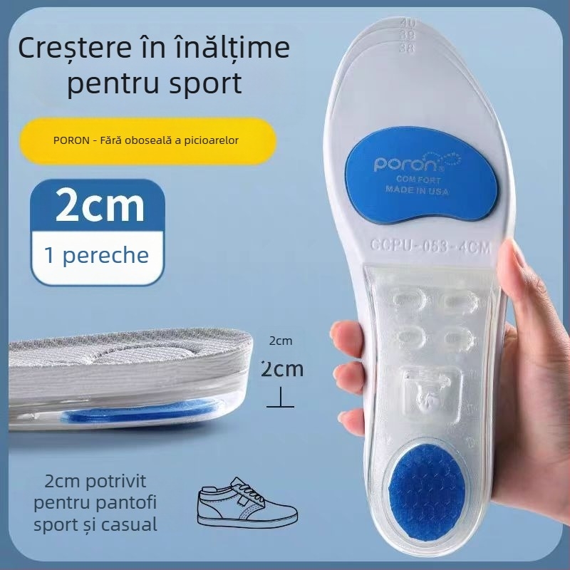 Talpă de creștere cu aer, PU, model B38, talpă întreagă, unisex