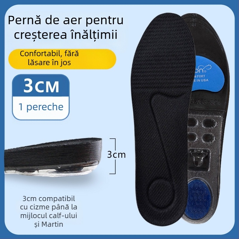 Talpă de creștere cu aer, PU, model B38, talpă întreagă, unisex