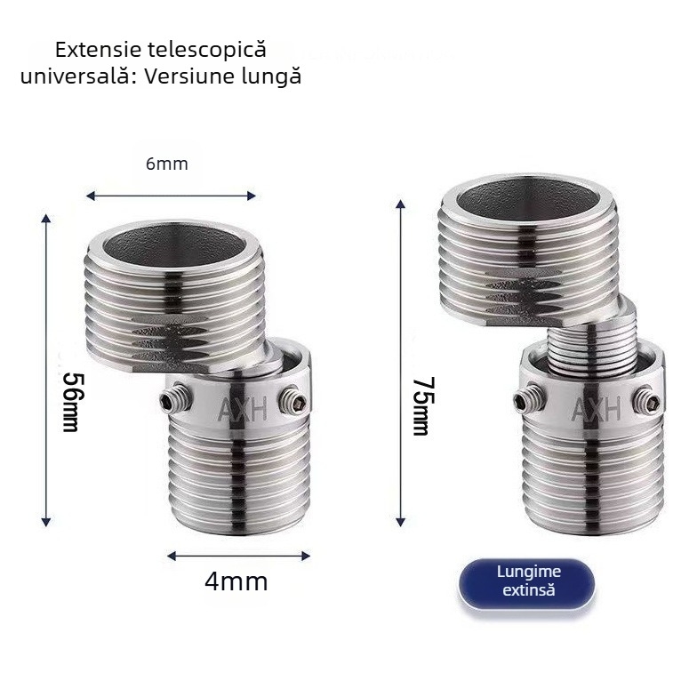 Adaptor de duș din oțel inoxidabil 304, universal cot curbat, interfață pentru duș, reglaj înclinare, rotativ, diametru variabil