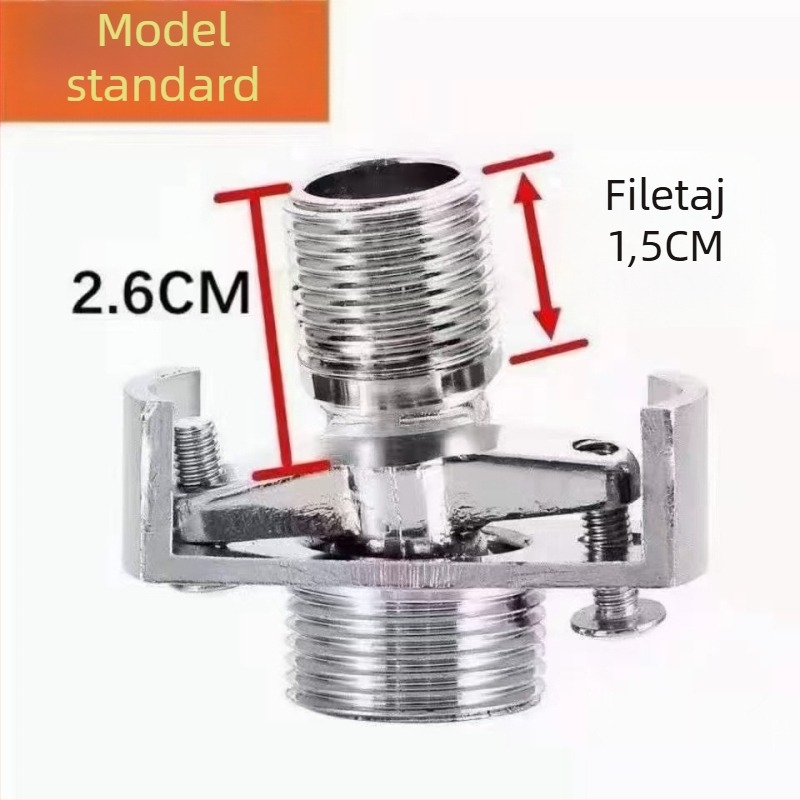 Adaptor de duș din oțel inoxidabil 304, universal cot curbat, interfață pentru duș, reglaj înclinare, rotativ, diametru variabil