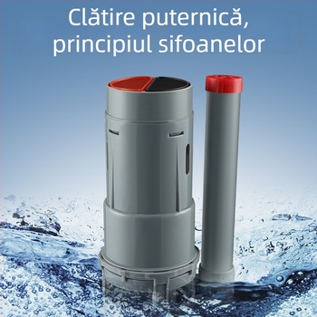 Set de butoane pentru flushing-ul toaletei — ABS, turnare prin injecție, valve universale de intrare și evacuare a rezervorului, acționare prin apăsare, marca Three penguins, origine Shandong