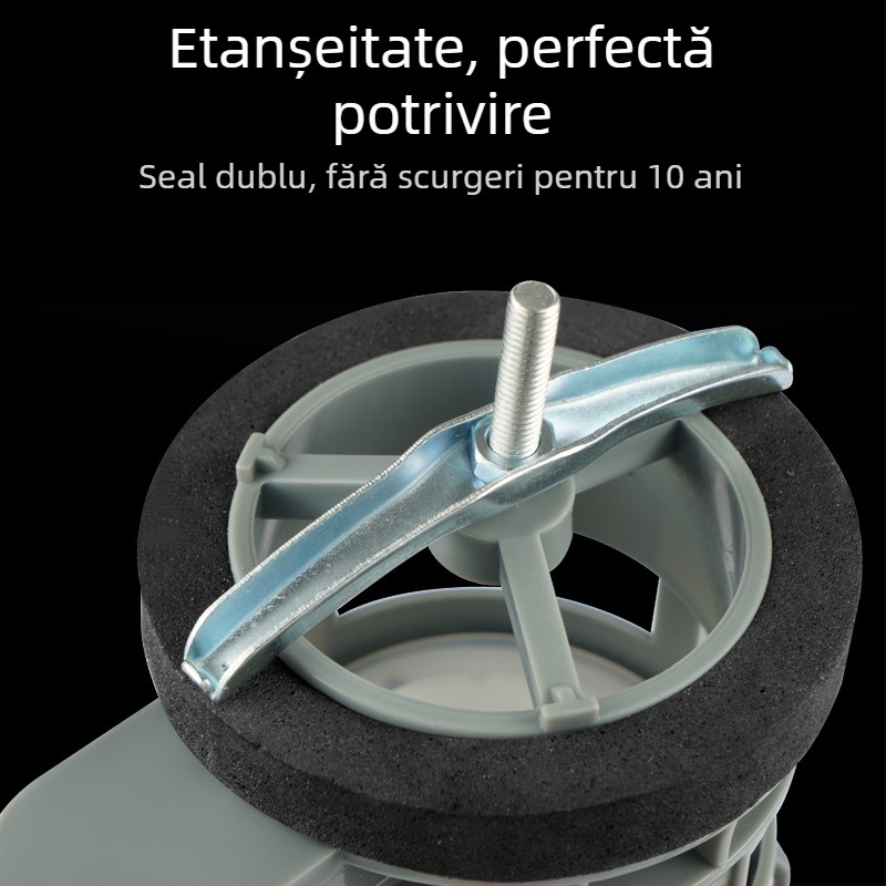 Set de butoane pentru flushing-ul toaletei — ABS, turnare prin injecție, valve universale de intrare și evacuare a rezervorului, acționare prin apăsare, marca Three penguins, origine Shandong