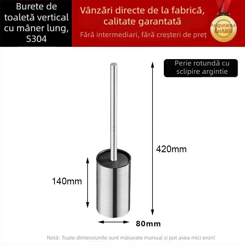 Perie de toaletă din oțel inoxidabil 304, montare podea și pe perete, stil modern minimalist, Yu shang