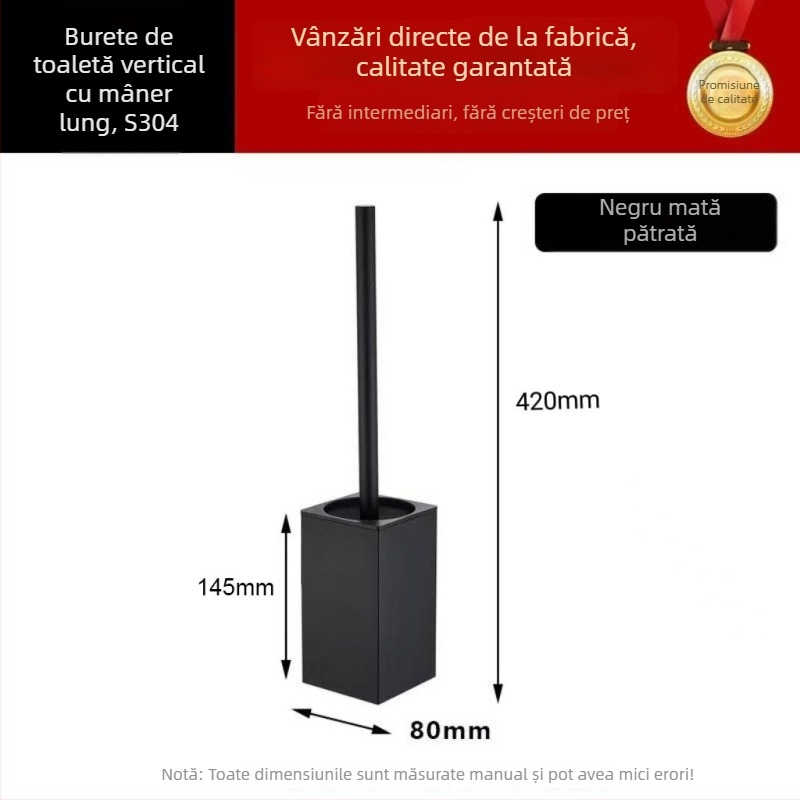 Perie de toaletă din oțel inoxidabil 304, montare podea și pe perete, stil modern minimalist, Yu shang