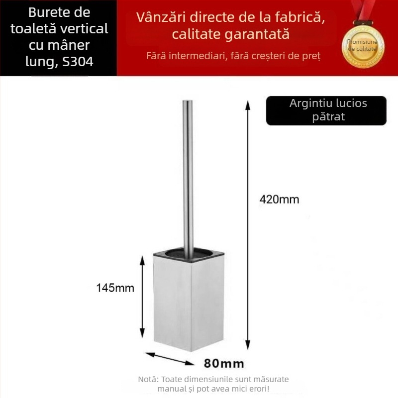 Perie de toaletă din oțel inoxidabil 304, montare podea și pe perete, stil modern minimalist, Yu shang