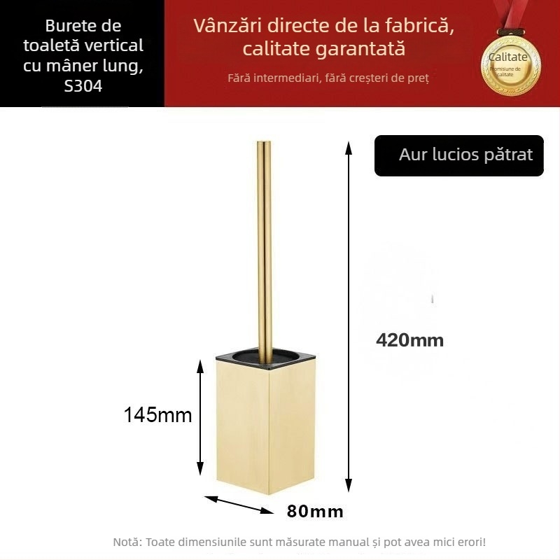 Perie de toaletă din oțel inoxidabil 304, montare podea și pe perete, stil modern minimalist, Yu shang