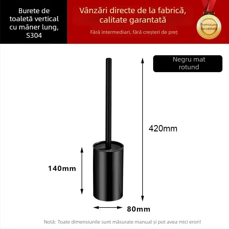 Perie de toaletă din oțel inoxidabil 304, montare podea și pe perete, stil modern minimalist, Yu shang