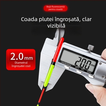 Plută de pescuit crap și caras — nano, ultra vizibilă, pentru apă mică și adâncă, aruncări la distanță, corp îngroșat, sensibilitate înaltă