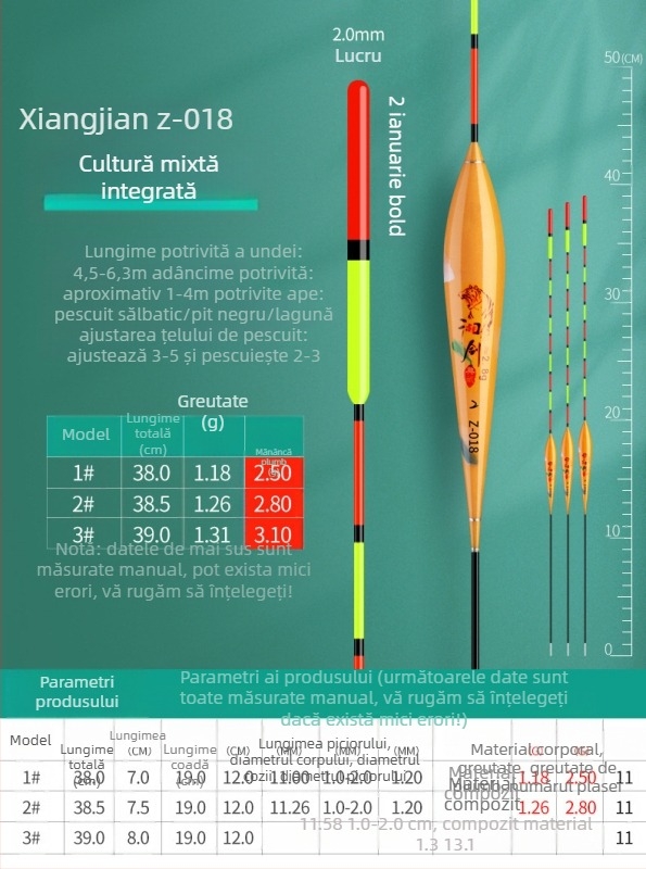 Plută de pescuit crap și caras — nano, ultra vizibilă, pentru apă mică și adâncă, aruncări la distanță, corp îngroșat, sensibilitate înaltă