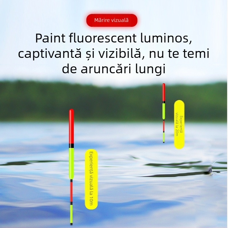 Plută de pescuit crap și caras — nano, ultra vizibilă, pentru apă mică și adâncă, aruncări la distanță, corp îngroșat, sensibilitate înaltă