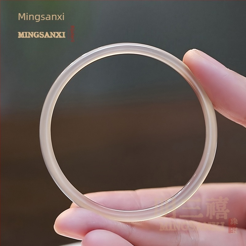 Brățară din agat chalcedon, brand Three Jubilee of the Ming Dynasty, origine Henan, stil mic și proaspăt, vară 2024