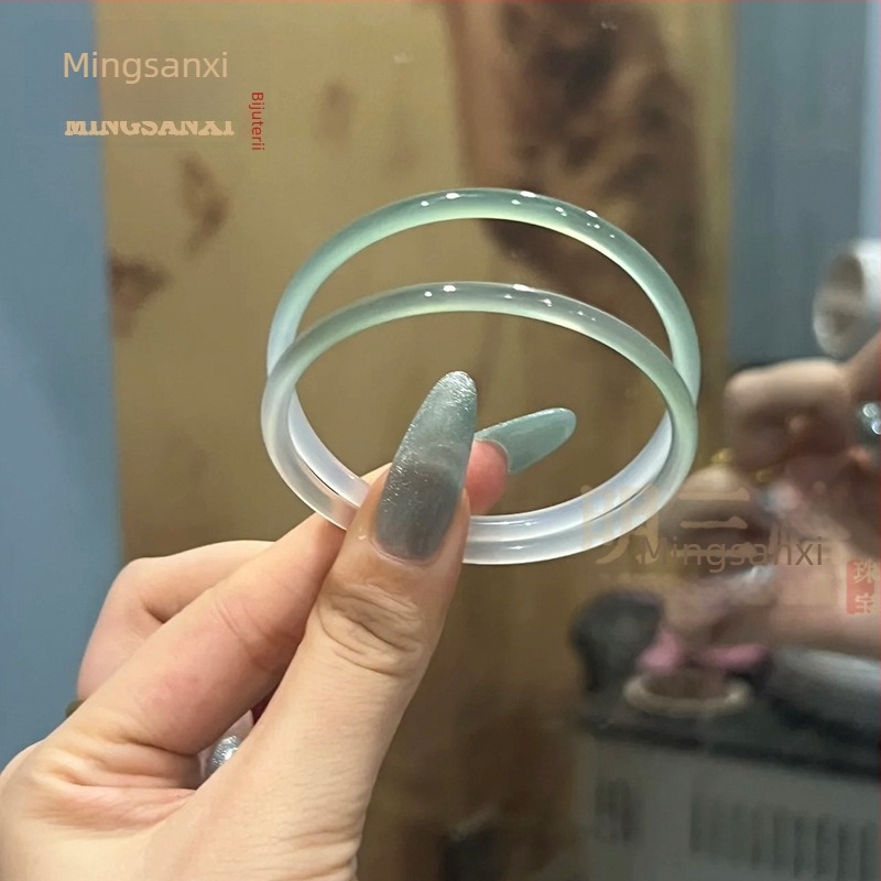 Brățară din agat chalcedon, brand Three Jubilee of the Ming Dynasty, origine Henan, stil mic și proaspăt, vară 2024