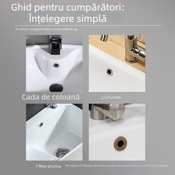 Capac decorativ pentru prelădirea chiuvetei, material: alamă+ABS, stil: modern minimalist, dop pentru chiuvetă de pe blat