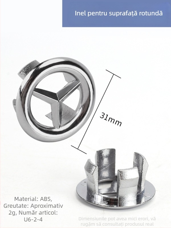 Capac decorativ pentru prelădirea chiuvetei, material: alamă+ABS, stil: modern minimalist, dop pentru chiuvetă de pe blat