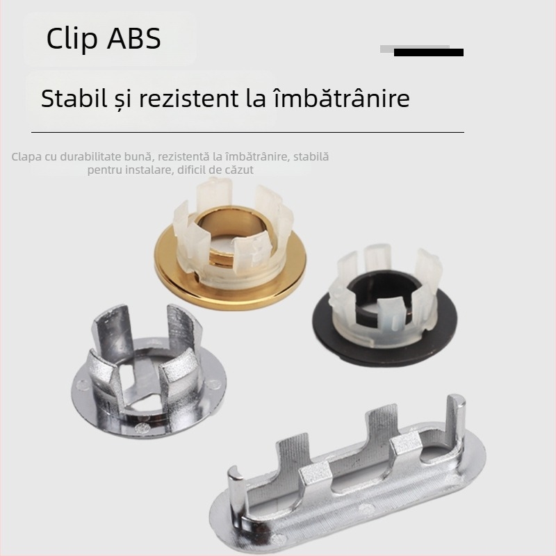 Capac decorativ pentru prelădirea chiuvetei, material: alamă+ABS, stil: modern minimalist, dop pentru chiuvetă de pe blat