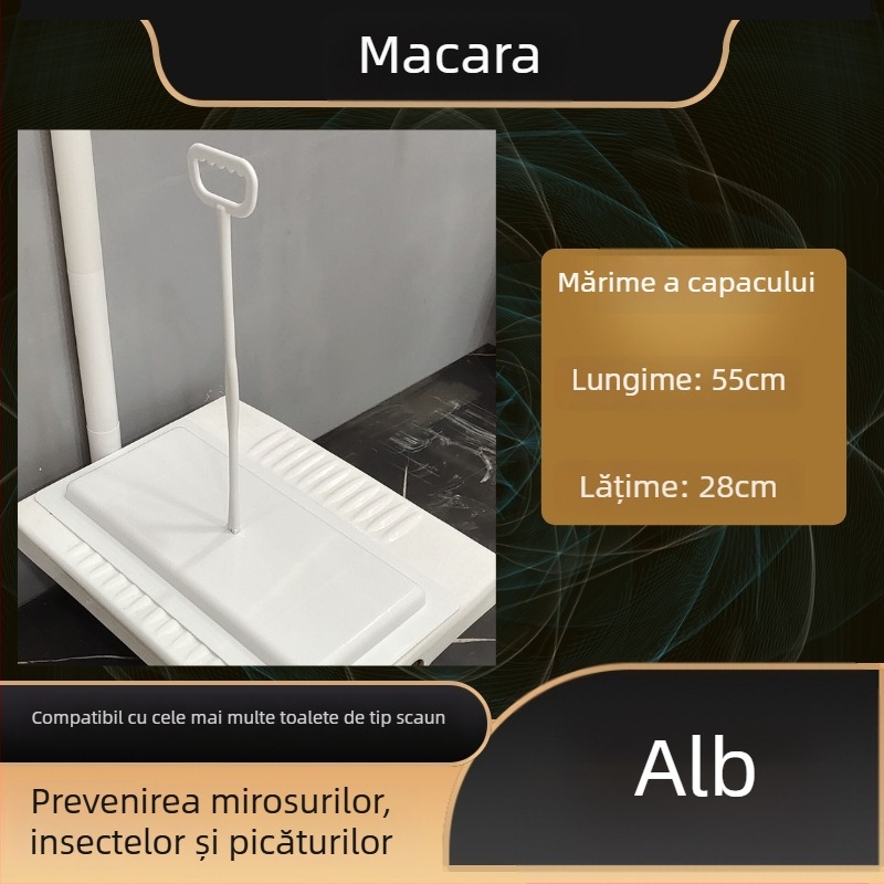 Capac de toaletă pentru toaletă de tip crouch, Mojia Modelul 16, material PP, stil modern minimalist, potrivire universală