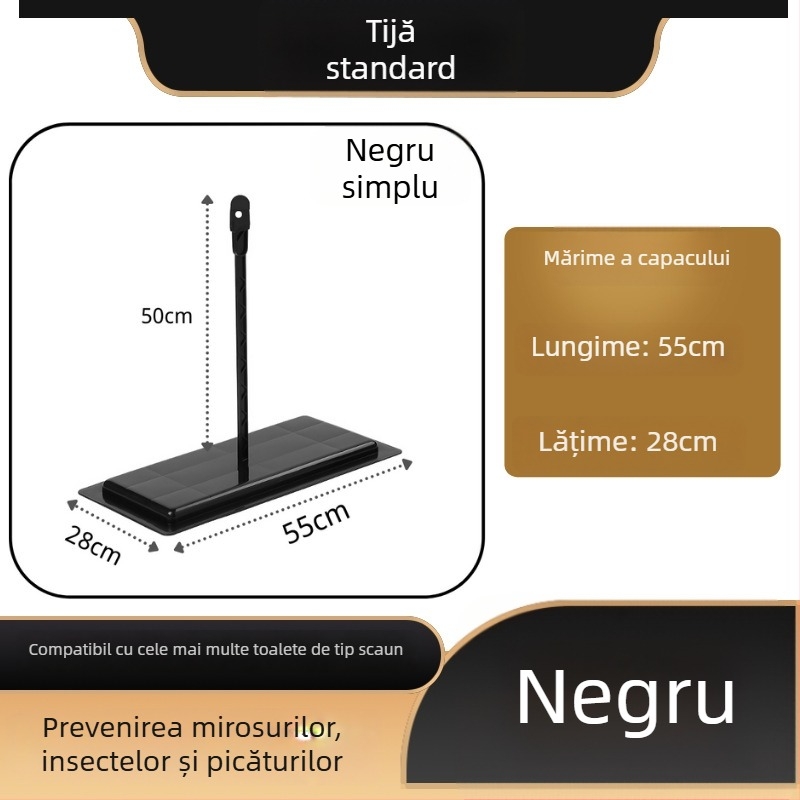 Capac de toaletă pentru toaletă de tip crouch, Mojia Modelul 16, material PP, stil modern minimalist, potrivire universală