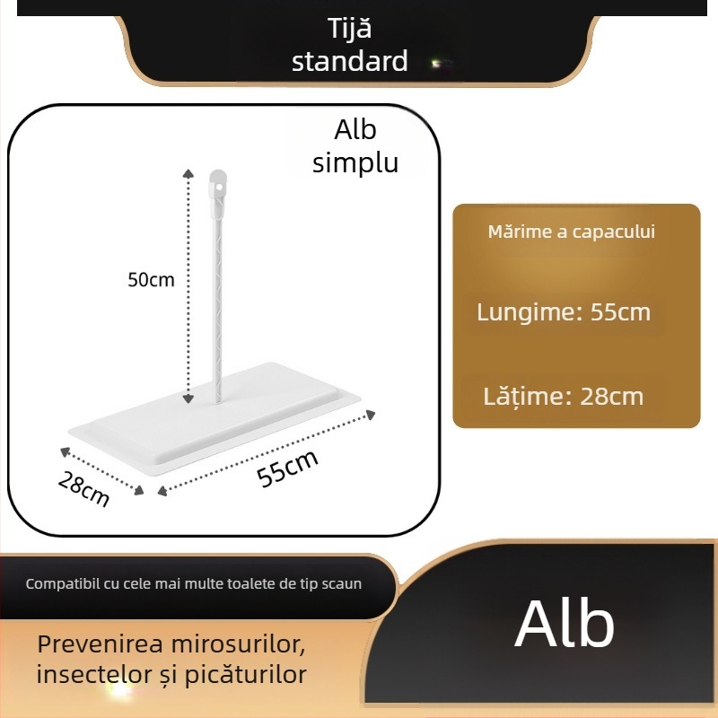 Capac de toaletă pentru toaletă de tip crouch, Mojia Modelul 16, material PP, stil modern minimalist, potrivire universală