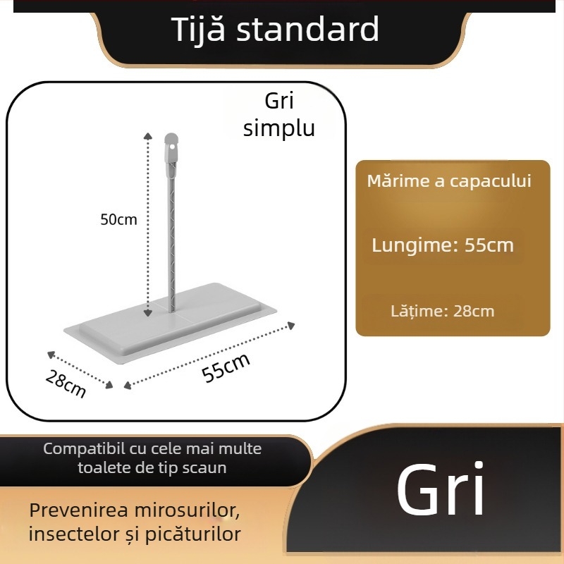 Capac de toaletă pentru toaletă de tip crouch, Mojia Modelul 16, material PP, stil modern minimalist, potrivire universală