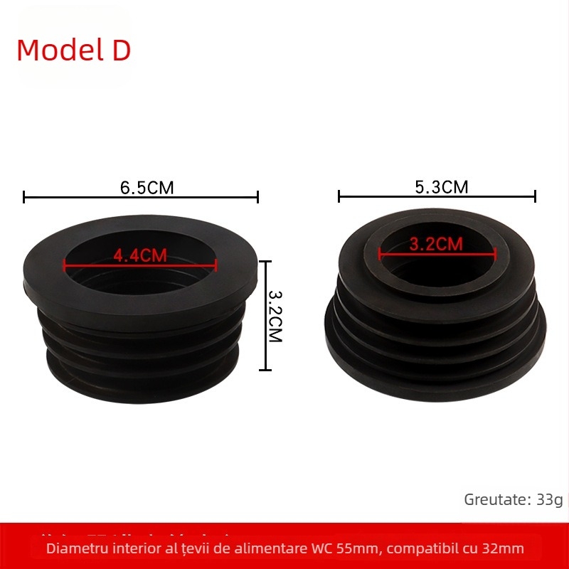 Inel etanșare pentru toaletă de tip squat - cauciuc, Zhongzhen, montaj manual, stil modern minimalist