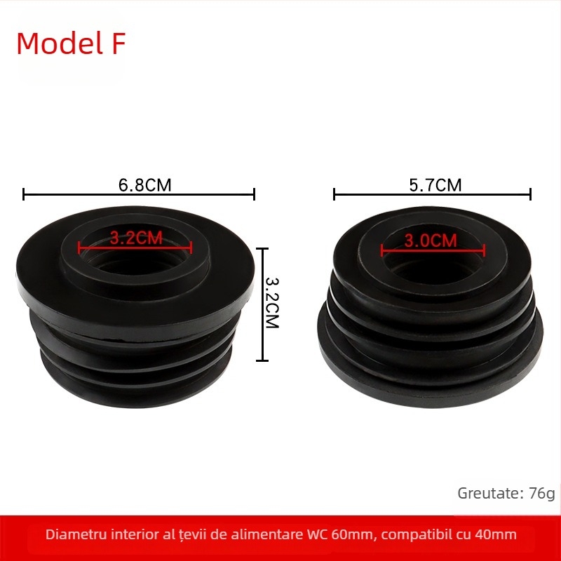 Inel etanșare pentru toaletă de tip squat - cauciuc, Zhongzhen, montaj manual, stil modern minimalist