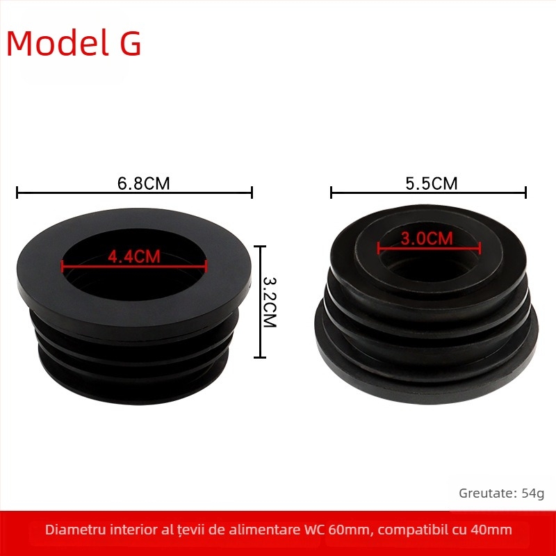 Inel etanșare pentru toaletă de tip squat - cauciuc, Zhongzhen, montaj manual, stil modern minimalist