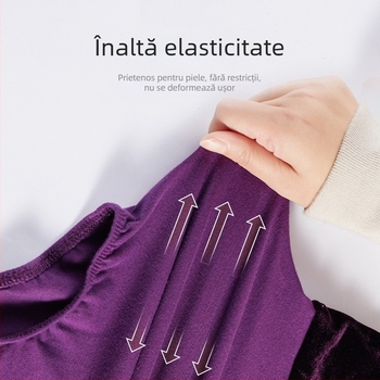 Costum modern de dans pentru fete - țesătură catifea, acrilic 80%, căptușeală 85% acrilic cu amestec de bumbac, potrivit pentru toate sezoanele, pentru balet și dans popular pe scenă