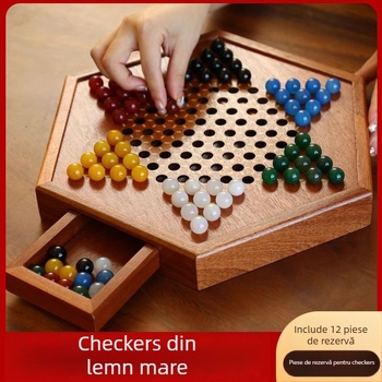 Tavă de joc din lemn, două în unu pentru Go, educativă, melamină, potrivită pentru sugari și copii mici (0–3 ani).