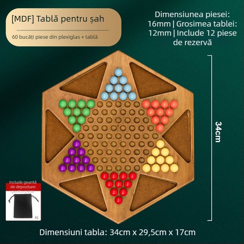 Tavă de joc din lemn, două în unu pentru Go, educativă, melamină, potrivită pentru sugari și copii mici (0–3 ani).