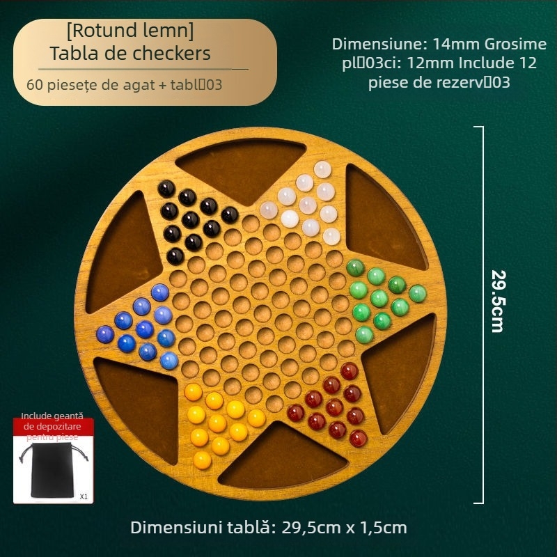 Tavă de joc din lemn, două în unu pentru Go, educativă, melamină, potrivită pentru sugari și copii mici (0–3 ani).