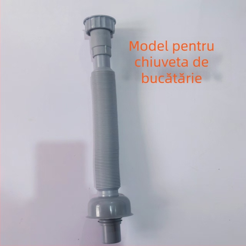 Fitinguri de drenaj pentru chiuveta de bucătărie, PP, instalare prin plug-in direct, anti-miros, anti-coroziune, anti-retur de apă