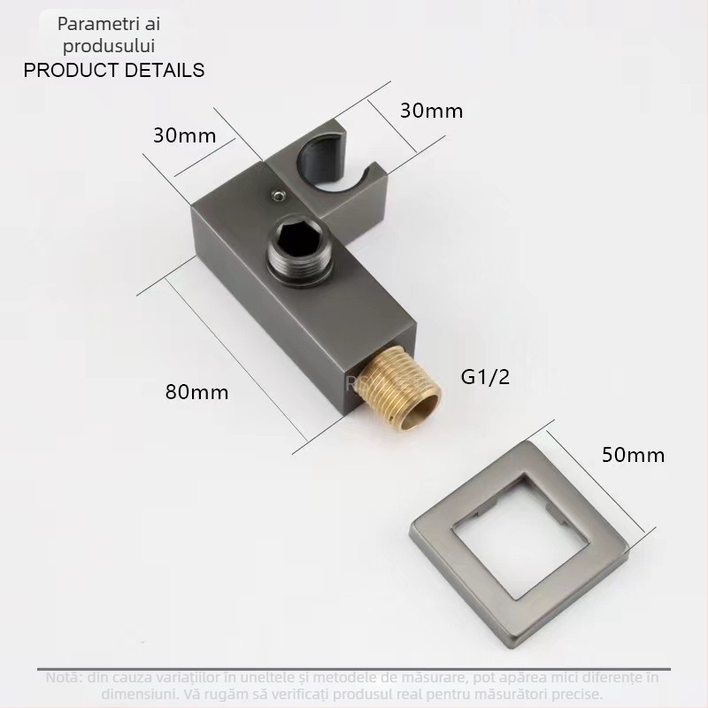 Suport reglabil pentru capul de duș din oțel inoxidabil, montaj ascuns