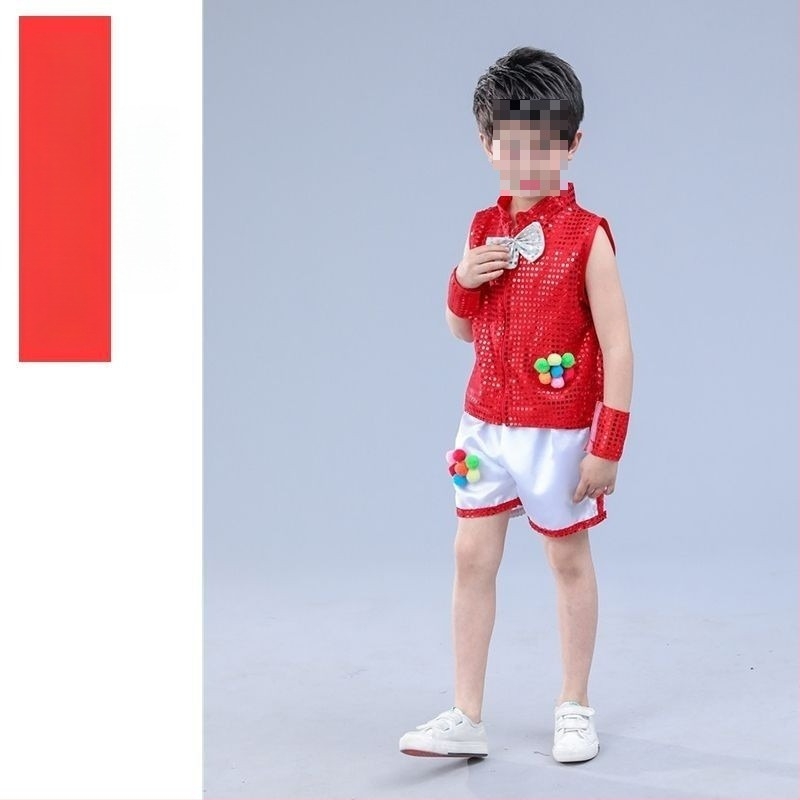 Set de costume de dans pentru copii: fustă tul cu paiete pentru fete și costum pentru băieți; material: fibră acrilică; sezon: vară 2022; ocazia: dansul burii