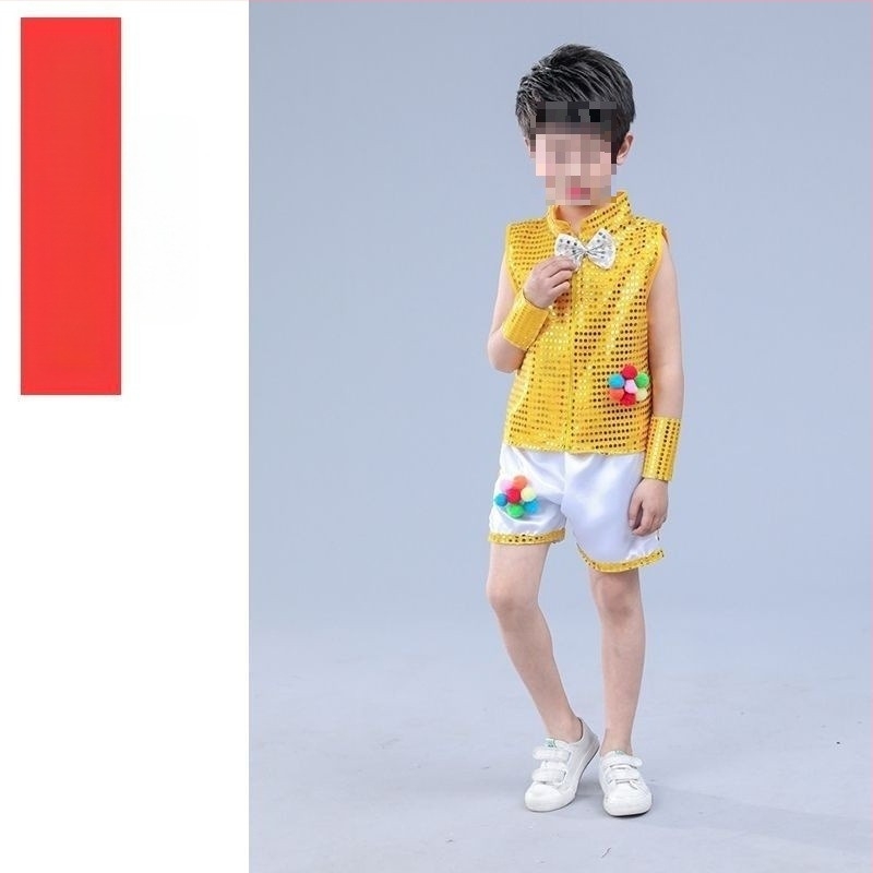 Set de costume de dans pentru copii: fustă tul cu paiete pentru fete și costum pentru băieți; material: fibră acrilică; sezon: vară 2022; ocazia: dansul burii