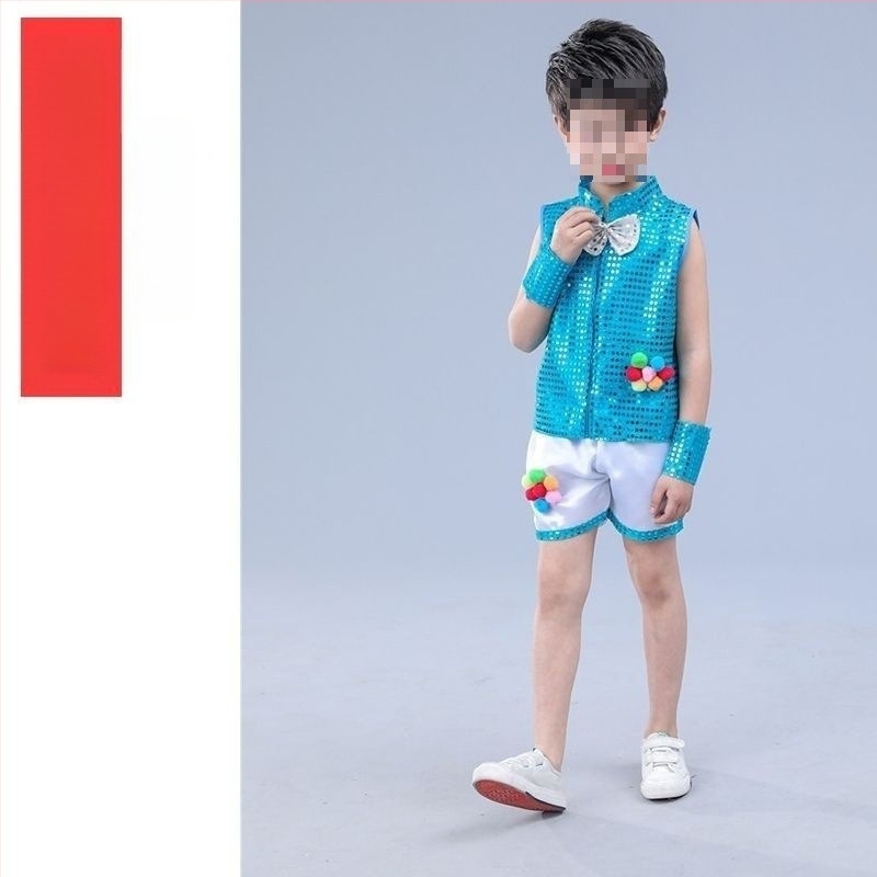 Set de costume de dans pentru copii: fustă tul cu paiete pentru fete și costum pentru băieți; material: fibră acrilică; sezon: vară 2022; ocazia: dansul burii