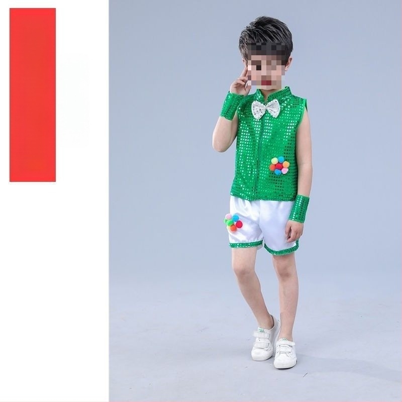 Set de costume de dans pentru copii: fustă tul cu paiete pentru fete și costum pentru băieți; material: fibră acrilică; sezon: vară 2022; ocazia: dansul burii