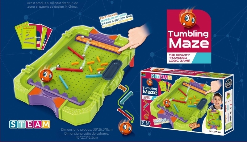 Joc de masă din plastic cu labirint de echilibru pentru doi – puzzle interactiv ce dezvoltă coordonarea mână-ochi