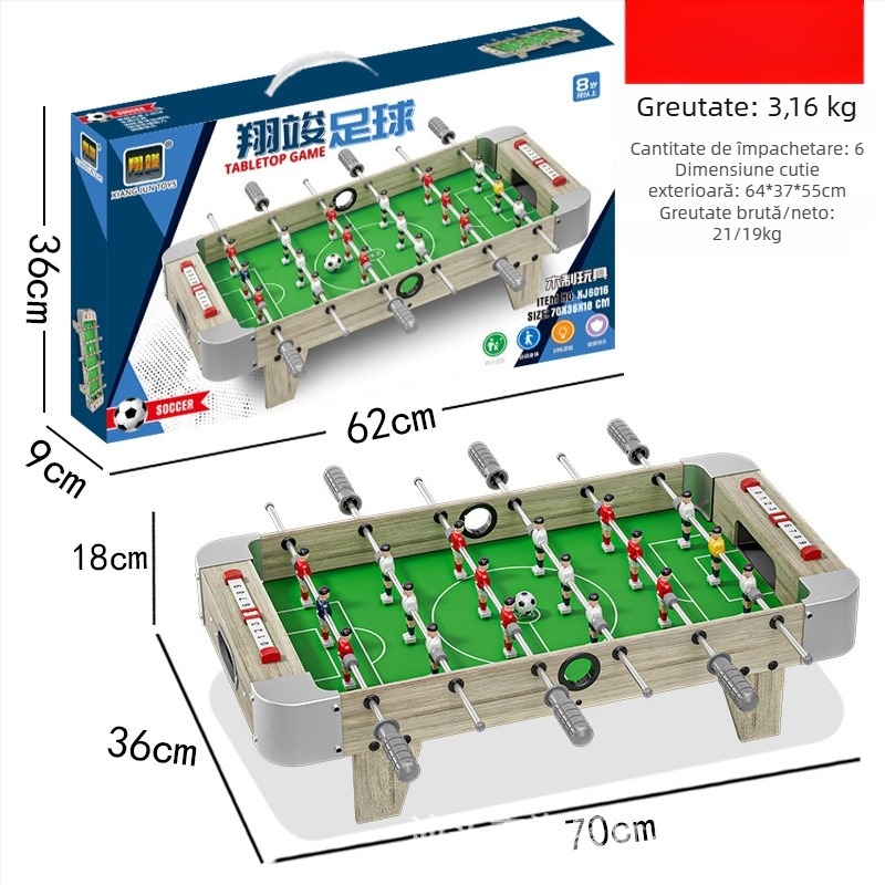 Joc de masă din lemn 4 în 1 pentru copii de Xiangjun: fotbal de masă, tenis de masă, hochei pe masă și duel pentru doi