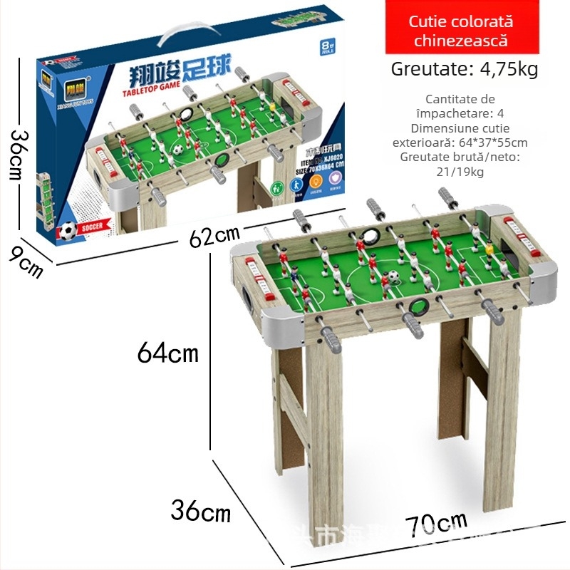 Joc de masă din lemn 4 în 1 pentru copii de Xiangjun: fotbal de masă, tenis de masă, hochei pe masă și duel pentru doi