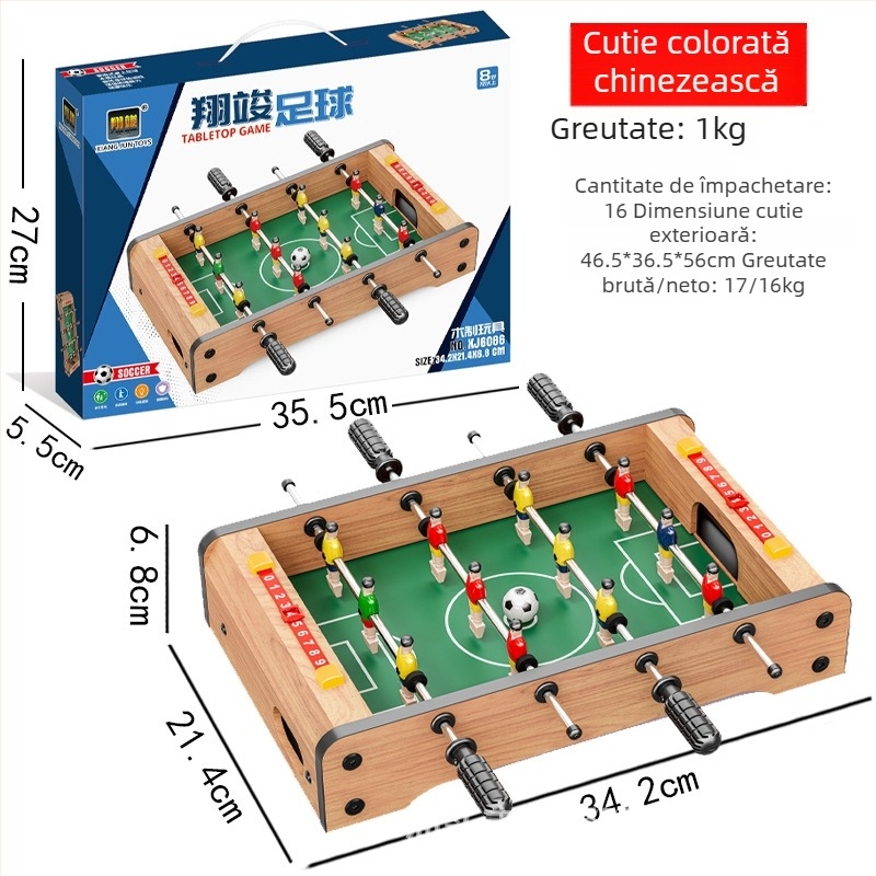 Joc de masă din lemn 4 în 1 pentru copii de Xiangjun: fotbal de masă, tenis de masă, hochei pe masă și duel pentru doi