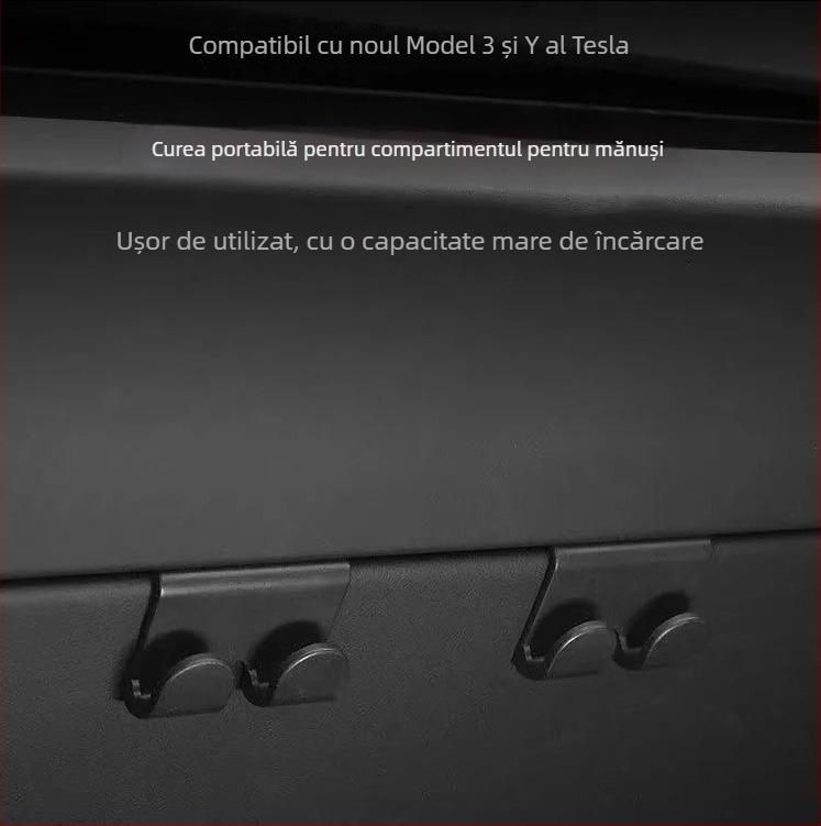 Cârlig pentru cutia de mănuși Tesla Model Y2/YL – material ABS, montaj snap-on, potrivit pentru consola centrală