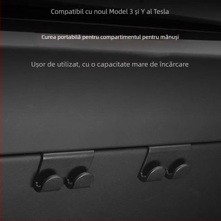 Cârlig pentru cutia de mănuși Tesla Model Y2/YL – material ABS, montaj snap-on, potrivit pentru consola centrală